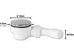 Ablaufgarnitur für Duschwanne Ø 44,8 mm (G 1 1/2) Weiß