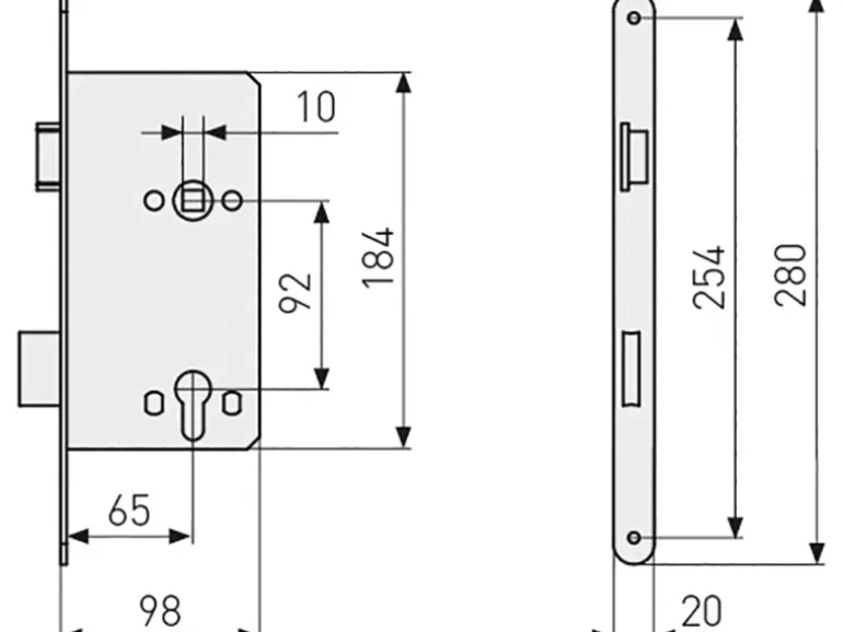 Abus Haustür-Einsteckschloss Profilzylinder DIN L Gold