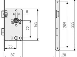 Abus Innentür-Einsteckschloss mit Einbausicherung Silber