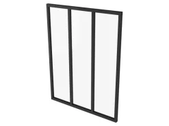 AICA Loftstil Innenfenster Ecklösung 93x108cm Glasfenster Industriestil Zimmerfenster Glas Trennwand Schwarz