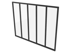 AICA Loftstil Innenfenster Ecklösung 153x108cm Glasfenster Industriestil Zimmerfenster Glas Trennwand Schwarz