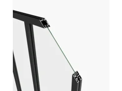 AICA Loftstil Innenfenster Ecklösung 153x108cm Glasfenster Industriestil Zimmerfenster Glas Trennwand Schwarz