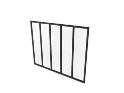 AICA Loftstil Innenfenster Ecklösung 153x108cm Glasfenster Industriestil Zimmerfenster Glas Trennwand Schwarz