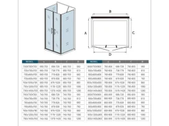 AICA U-Duschkabine Doppeltür 120x195cm Drehtür Duschtür 6mm Nano Glas mit 70x70x195cm Seitenwand