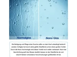 AICA U-Duschkabine Doppeltür 120x195cm Drehtür Duschtür 6mm Nano Glas mit 70x70x195cm Seitenwand