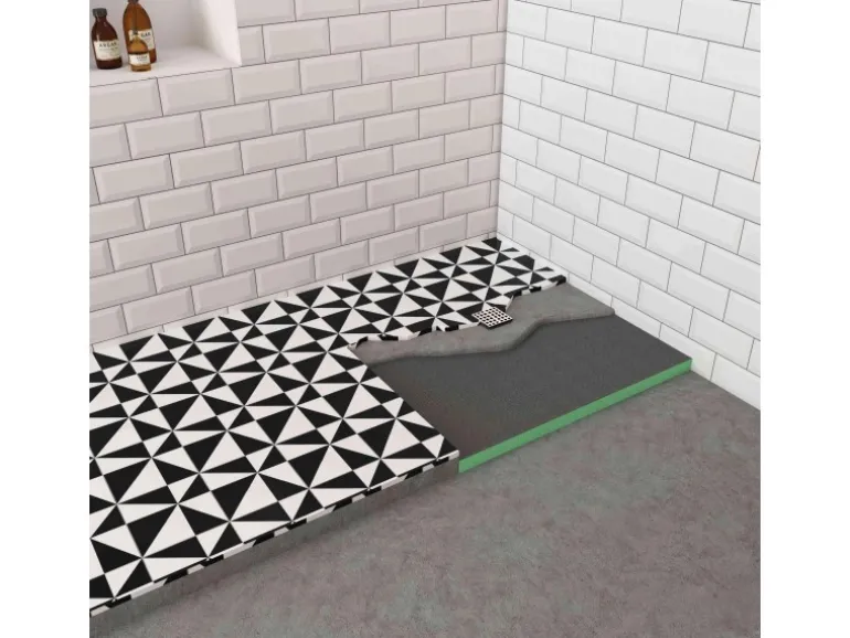 AICA 90x90cm XPS Platten 4cm Duschwanne Duschtasse Duschplatte Fliesenplatte Mit Ablaufgarnitur Ablaufschlauch