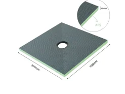 AICA 90x90cm XPS Platten 4cm Duschwanne Duschtasse Duschplatte Fliesenplatte Mit Ablaufgarnitur Ablaufschlauch