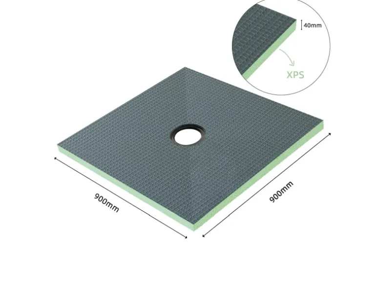 AICA 90x90cm XPS Platten 4cm Duschwanne Duschtasse Duschplatte Fliesenplatte Mit Ablaufgarnitur Ablaufschlauch