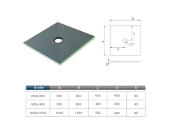AICA 90x90cm XPS Platten 4cm Duschwanne Duschtasse Duschplatte Fliesenplatte Mit Ablaufgarnitur Ablaufschlauch