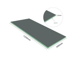 AICA 1250x600x25mm Bauplatte XPS 5er-Pack Fliesenplatte Hartschaum Verrottungsbeständiger Dämmplatte Ausgleichplatte