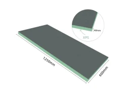 AICA 1250x600x40mm Bauplatte XPS 4er-Pack Fliesenplatte Hartschaum Verrottungsbeständiger Dämmplatte Ausgleichplatte