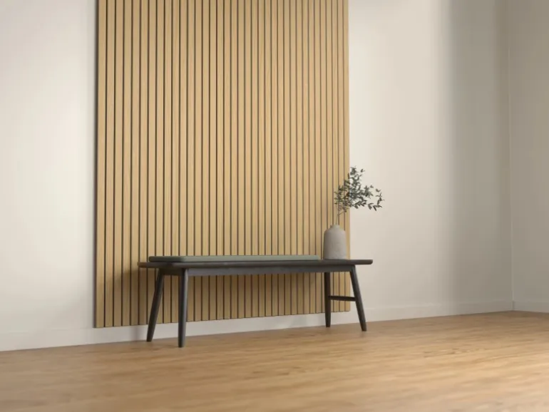 Akustikpaneel Brandhemmend Eiche Sperrholz Filz Schwarz 60 cm x 248 cm