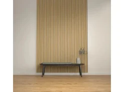 Akustikpaneel Brandhemmend Eiche Sperrholz Filz Schwarz 60 cm x 248 cm