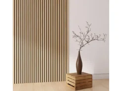 Akustikpaneel Eiche Geölt MDF Schwarz Filz Schwarz 60 cm x 270 cm FSC®