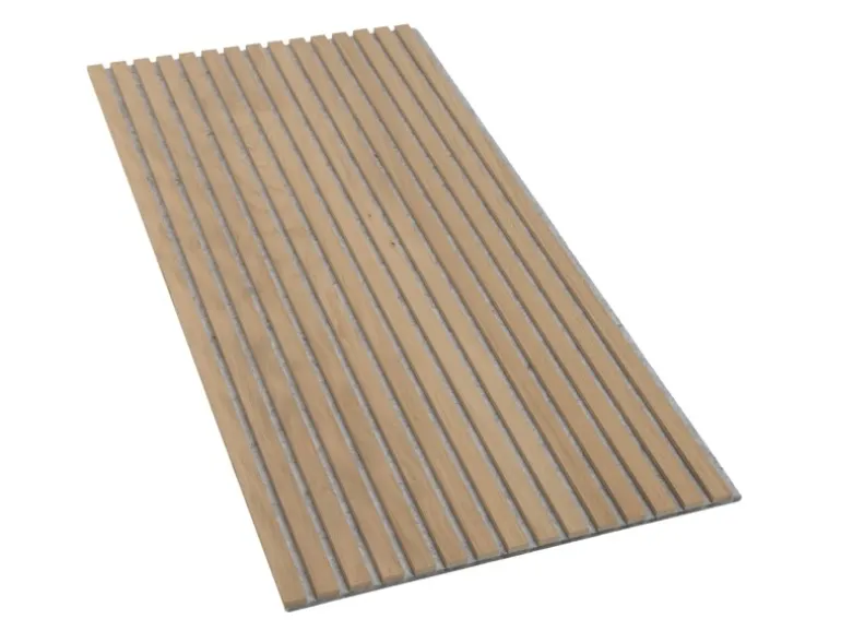 Akustikpaneel Eiche MDF Braun Filz Grau 60 cm x 120 cm 2 Stück FSC®