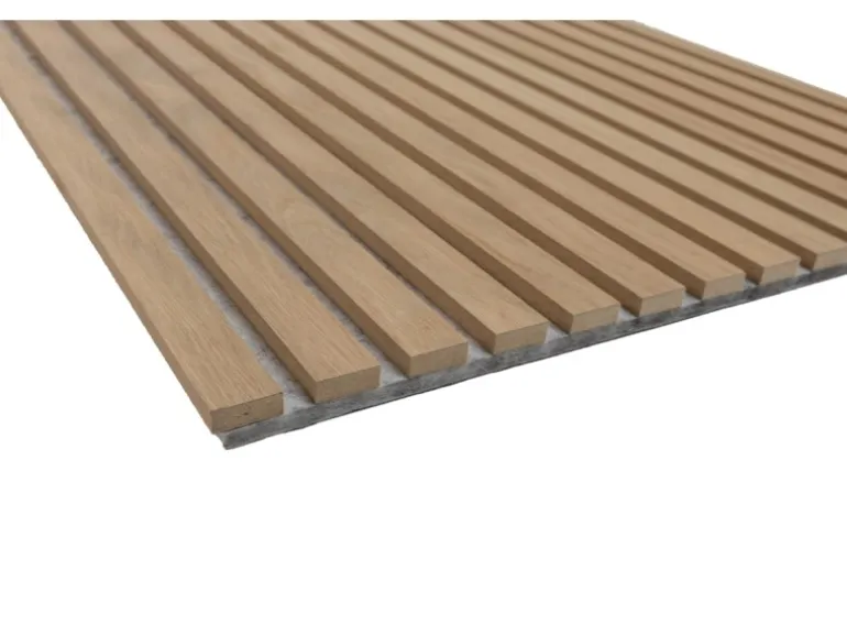 Akustikpaneel Eiche MDF Braun Filz Grau 60 cm x 120 cm 2 Stück FSC®