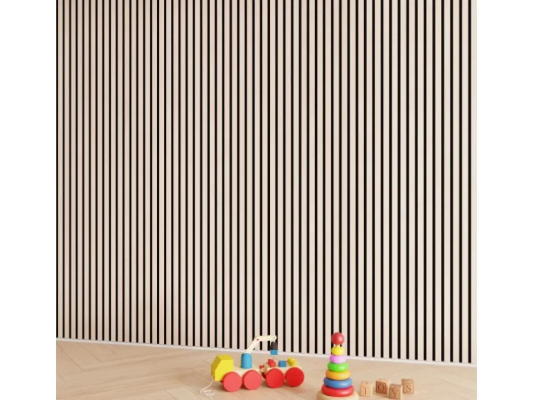 Akustikpaneel Eiche MDF Schwarz Filz Schwarz 60 cm x 270 cm FSC®