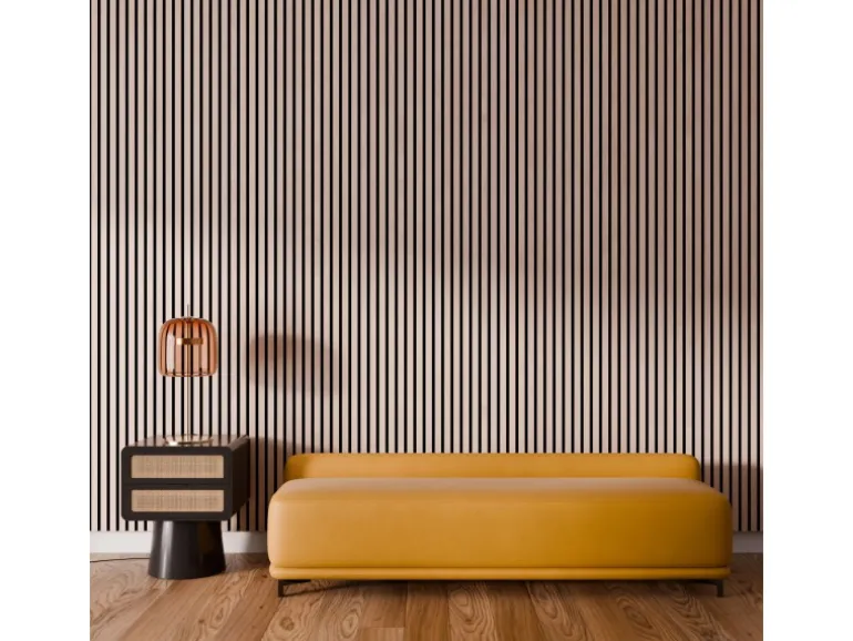 Akustikpaneel Eiche MDF Schwarz Filz Schwarz 60 cm x 300 cm FSC®