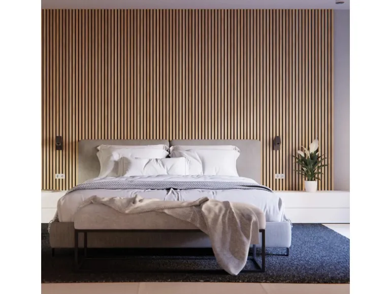 Akustikpaneel Eiche MDF Schwarz Filz Schwarz 60 cm x 300 cm FSC®