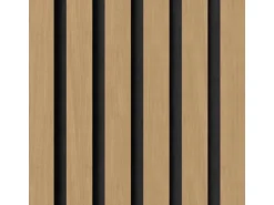 Akustikpaneel Eiche MDF Schwarz Filz Schwarz 60 cm x 360 cm FSC®