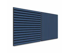 Akustikpaneel Lino Midnight Blue MDF Schwarz Filz Schwarz 60 cm x 60 cm 2 Stück
