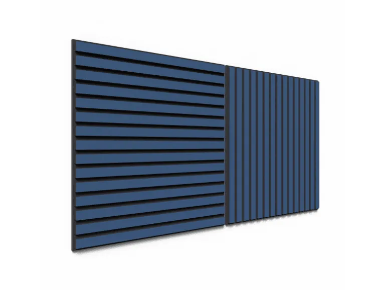 Akustikpaneel Lino Midnight Blue MDF Schwarz Filz Schwarz 60 cm x 60 cm 2 Stück