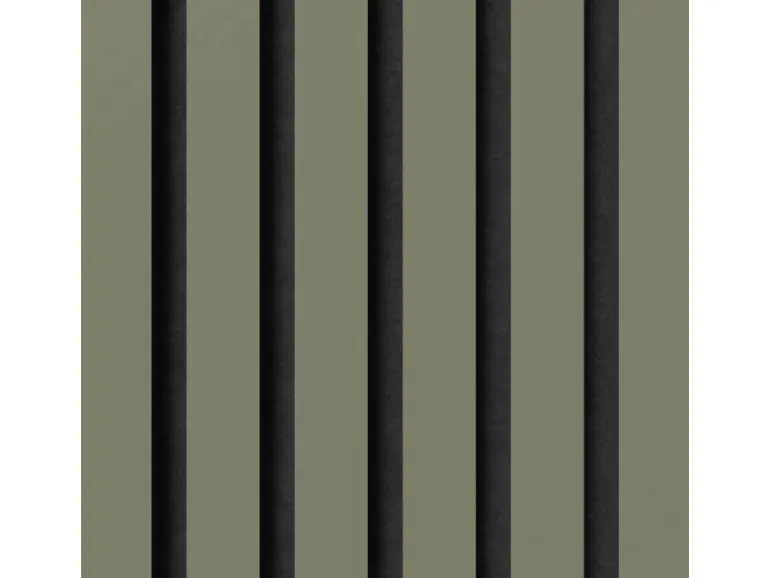 Akustikpaneel Lino Olive MDF Schwarz Filz Schwarz 32 cm x 240 cm 2 Stück