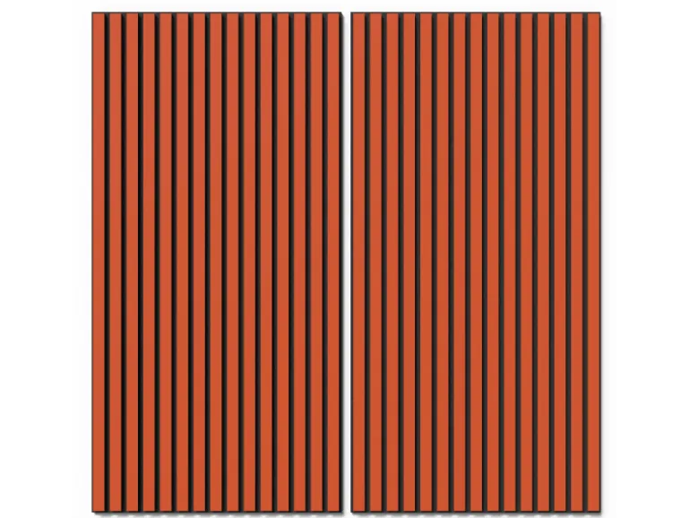 Akustikpaneel Lino Orange Blast MDF Schwarz Filz Schwarz 60 cm x 120 cm 2 Stück