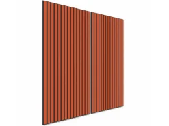 Akustikpaneel Lino Orange Blast MDF Schwarz Filz Schwarz 60 cm x 120 cm 2 Stück