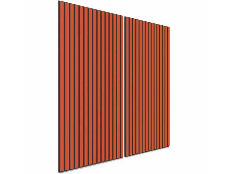 Akustikpaneel Lino Orange Blast MDF Schwarz Filz Schwarz 60 cm x 120 cm 2 Stück