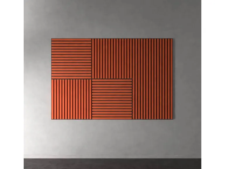 Akustikpaneel Lino Orange Blast MDF Schwarz Filz Schwarz 60 cm x 120 cm 2 Stück