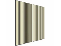 Akustikpaneel Lino Pearl MDF Schwarz Filz Schwarz 60 cm x 120 cm 2 Stück