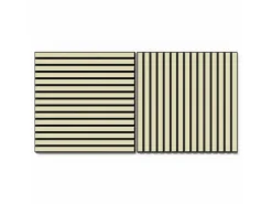 Akustikpaneel Lino Pearl MDF Schwarz Filz Schwarz 60 cm x 60 cm 2 Stück