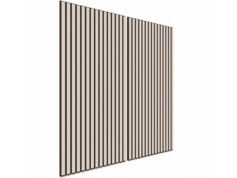 Akustikpaneel Lino Powder MDF Schwarz Filz Schwarz 60 cm x 120 cm 2 Stück