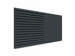 Akustikpaneel Lino Smokey Blue MDF Schwarz Filz Schwarz 60 cm x 60 cm 2 Stück