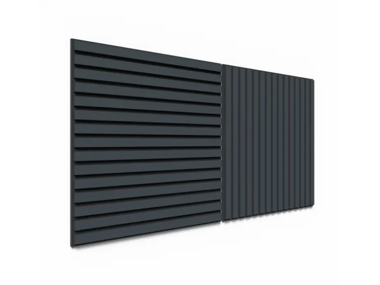 Akustikpaneel Lino Smokey Blue MDF Schwarz Filz Schwarz 60 cm x 60 cm 2 Stück