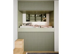 Akustikpaneel Linoleum Olive MDF Schwarz Filz Schwarz 60 cm x 240 cm