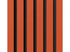 Akustikpaneel Linoleum Orange Blast MDF Schwarz Filz Schwarz 60 cm x 240 cm