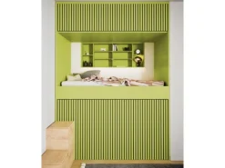 Akustikpaneel Linoleum Spring Green MDF Schwarz Filz Schwarz 60 cm x 300 cm