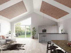 Akustikpaneel Mahagoni MDF Schwarz Filz Schwarz 60 cm x 240 cm FSC®