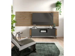 Akustikpaneel Silence Anthrazit/Artisan 120 cm x 40 cm x 2 cm 2er-Set