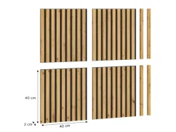 Akustikpaneel Silence Anthrazit/Artisan 40 cm x 40 cm x 2 cm 4er-Set