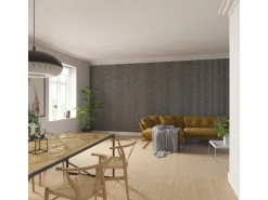 Akustikpaneel Steinfurnier Rustic MDF Schwarz Filz Schwarz 60 cm x 240 cm