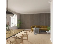 Akustikpaneel Steinfurnier Tan MDF Schwarz Filz Schwarz 60 cm x 240 cm