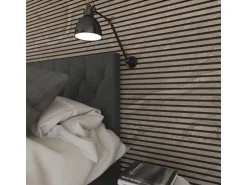 Akustikpaneel Steinfurnier Tan MDF Schwarz Filz Schwarz 60 cm x 240 cm