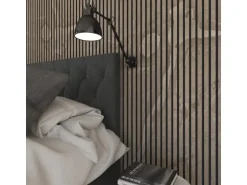 Akustikpaneel Steinfurnier Tan MDF Schwarz Filz Schwarz 60 cm x 240 cm