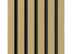 Akustikpaneel Wandverkleidung Eiche MDF Schwarz Akustikfilz Schwarz 60 cm 2 St.