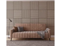 Akustikpaneel Wandverkleidung Eiche MDF Schwarz Akustikfilz Schwarz 60 cm 2 St.