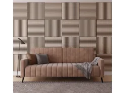 Akustikpaneel Wandverkleidung Eiche MDF Natur Akustikfilz Schwarz 60 cm 2 Stück