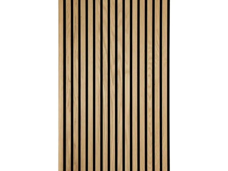 Akustikpaneel Wandverkleidung Eiche Geölt MDF und Akustikfilz Schwarz 240 cm